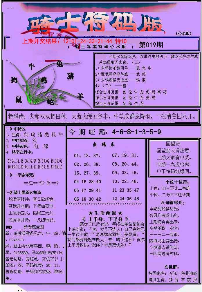 019期骑士特码版[图]