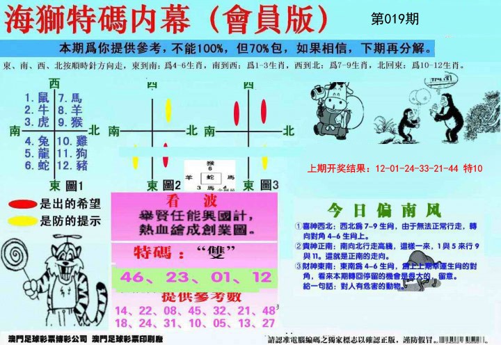 019期另版海狮特码内幕报[图]