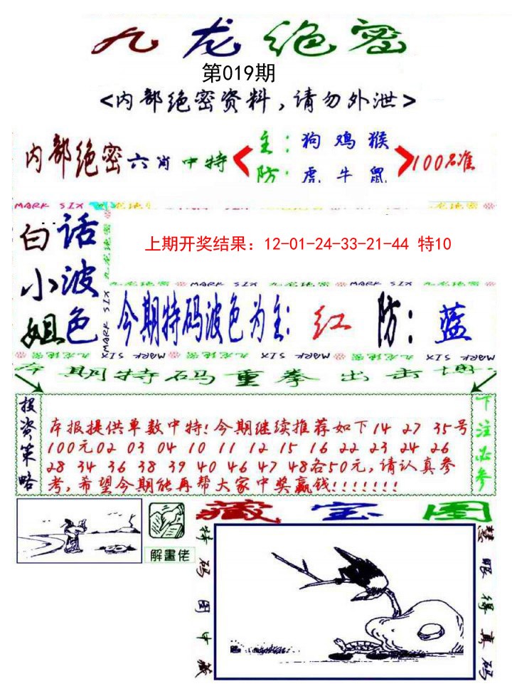 019期九龙密报[图]