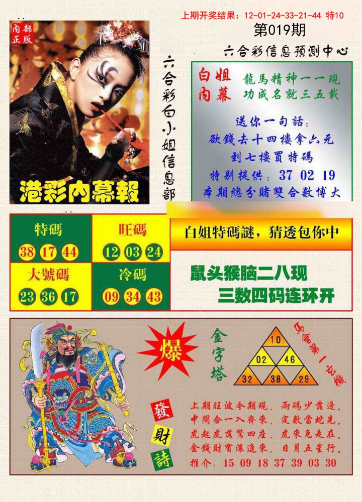 019期港彩内幕报[图]