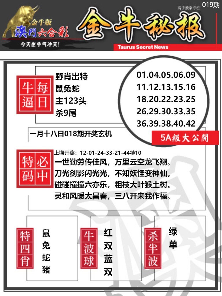 019期金牛秘报A[图]