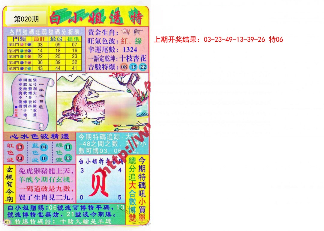 020期白小姐透特[图]