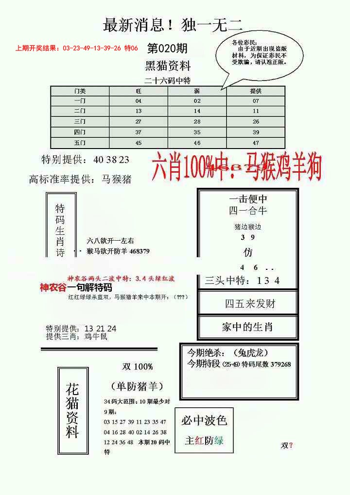 020期独一无二(正)[图]