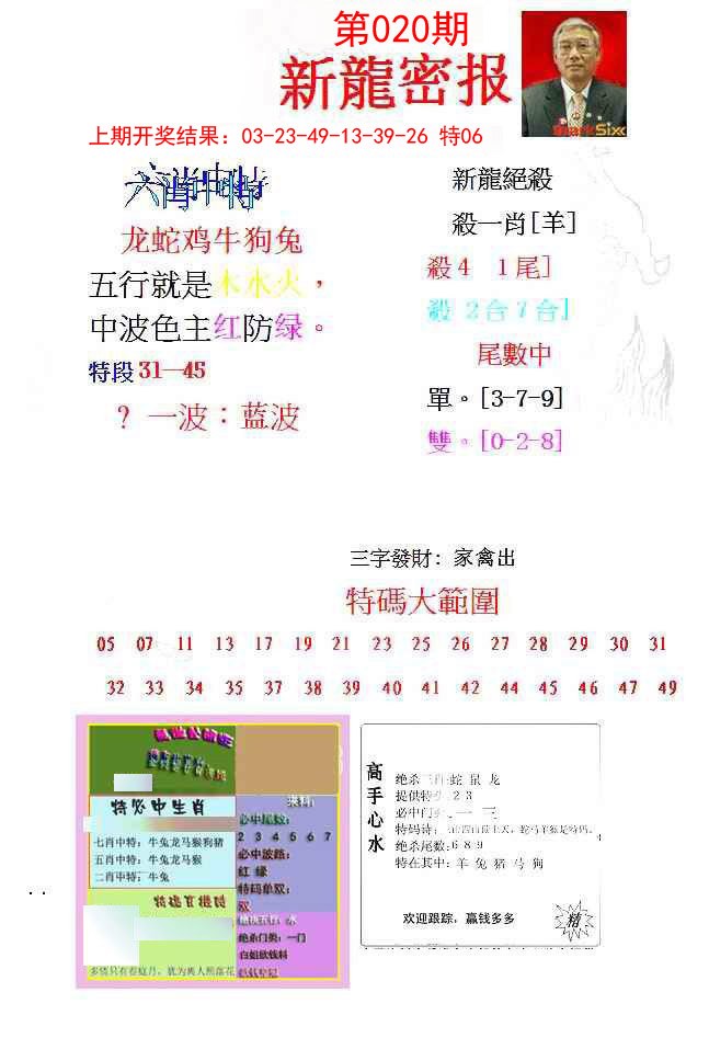 020期新龙密报[图]
