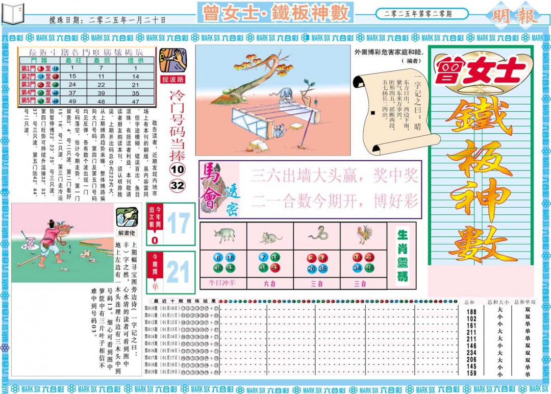 020期曾女士铁板神数A[图]