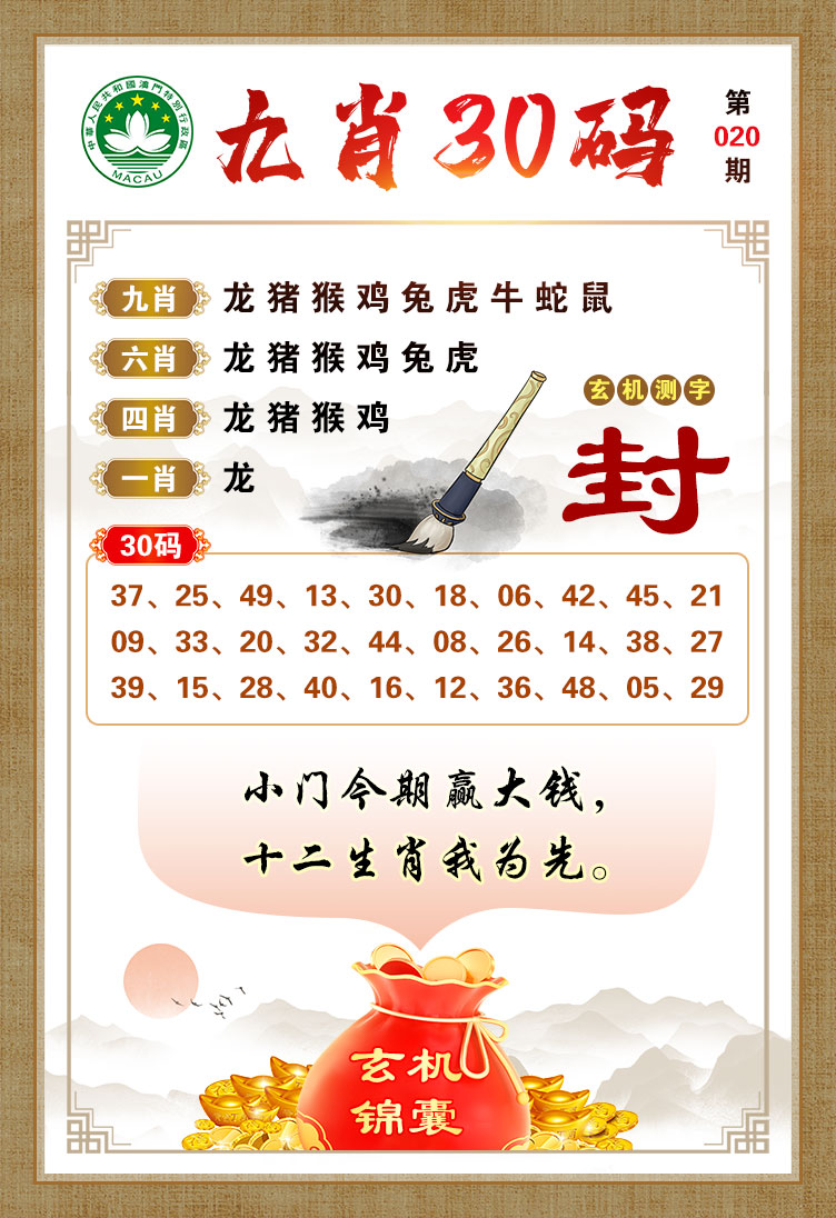 020期九肖30码[图]