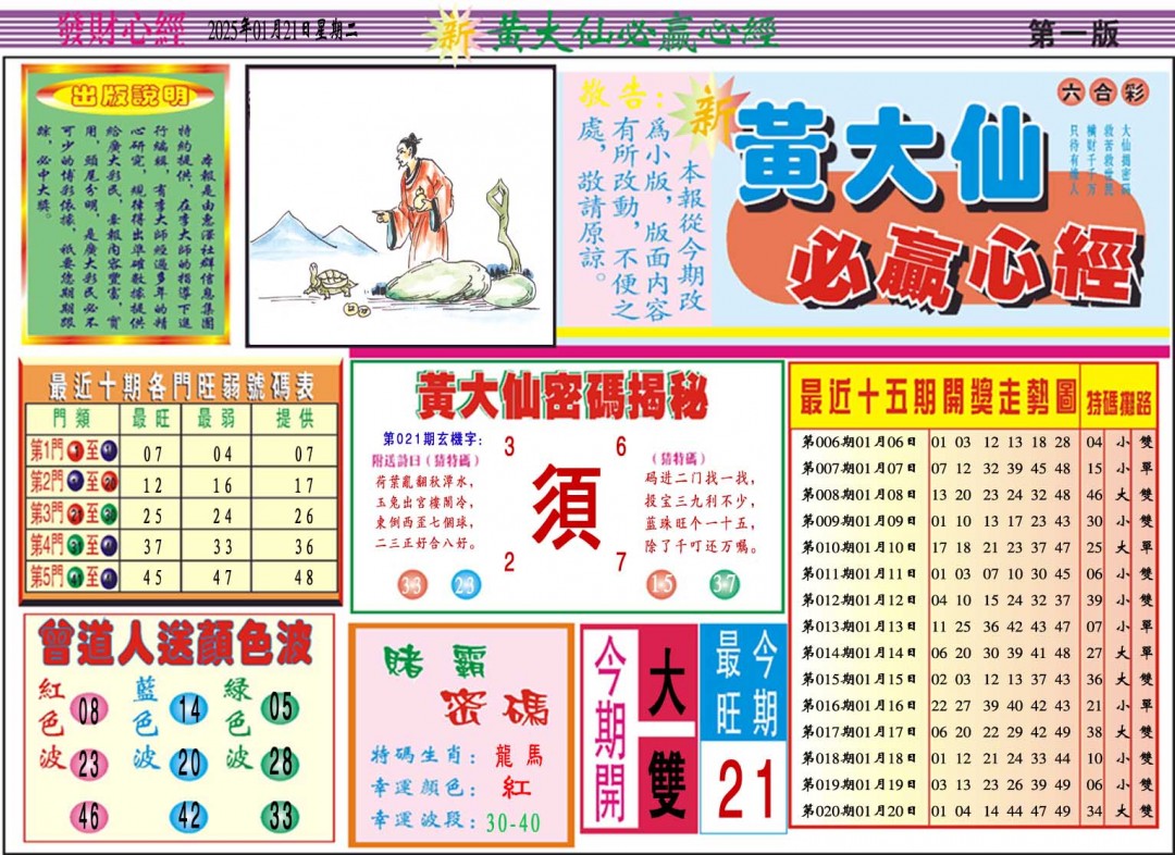 021期黄大仙必赢心经A[图]