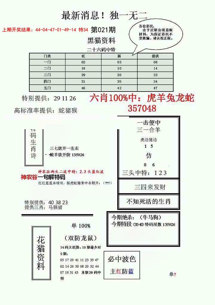 021期独一无二(正)[图]