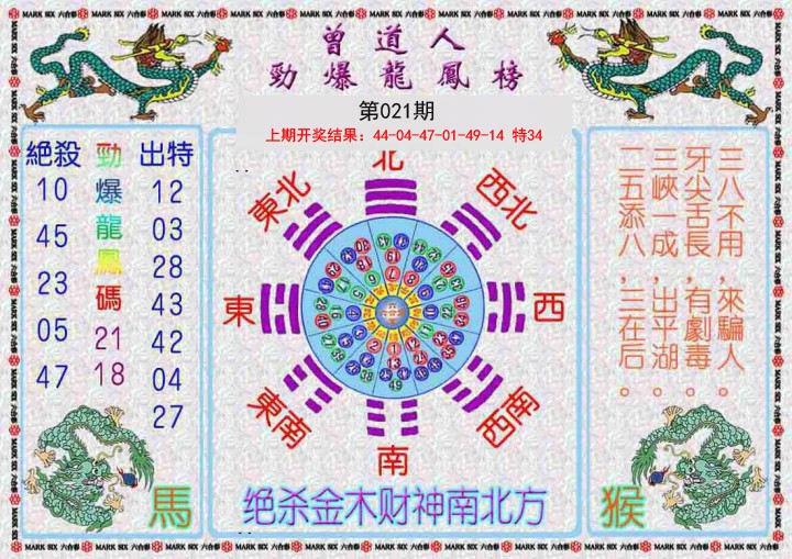 021期曾道人劲爆龙凤榜[图]