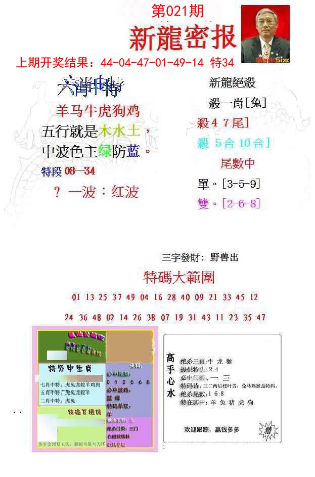 021期新龙密报[图]