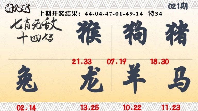 021期七肖无敌14码[图]