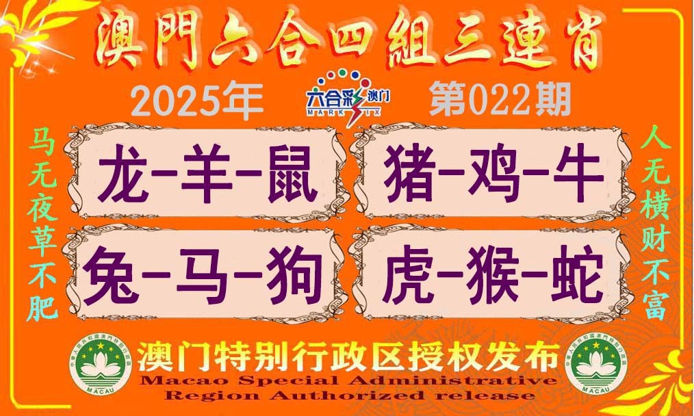 022期六合四组三连肖[图]