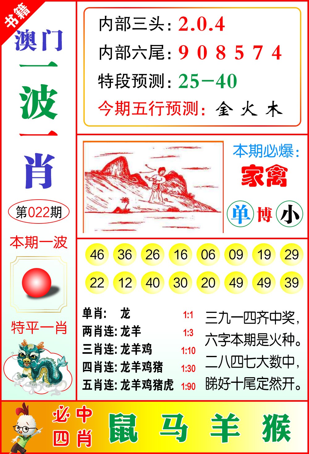 022期澳门一波一肖[图]