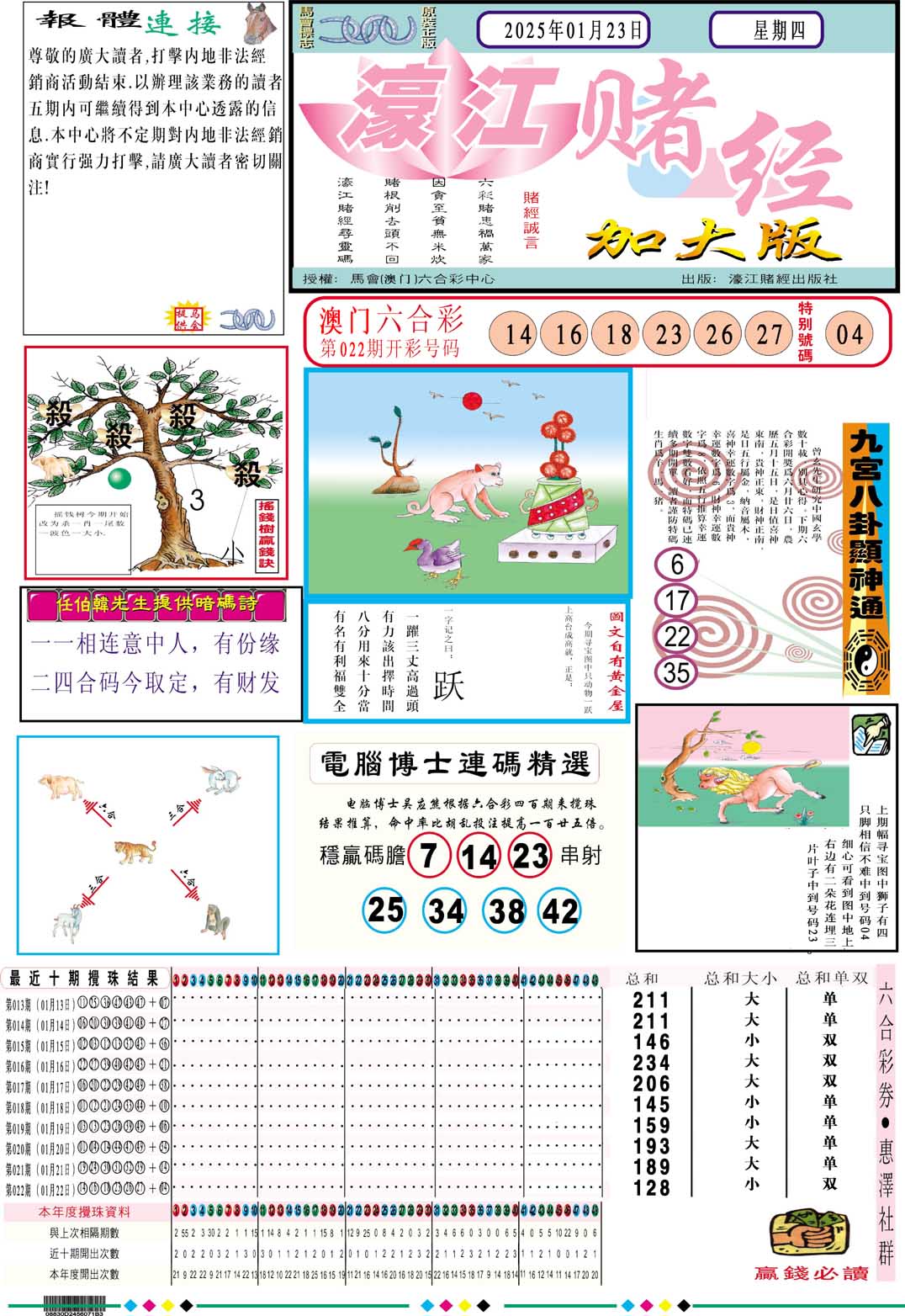 023期濠江赌经A加大版[图]