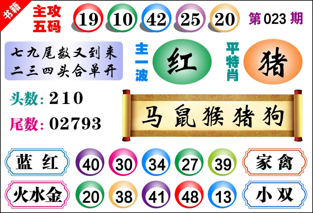 023期澳门主攻五码[图]