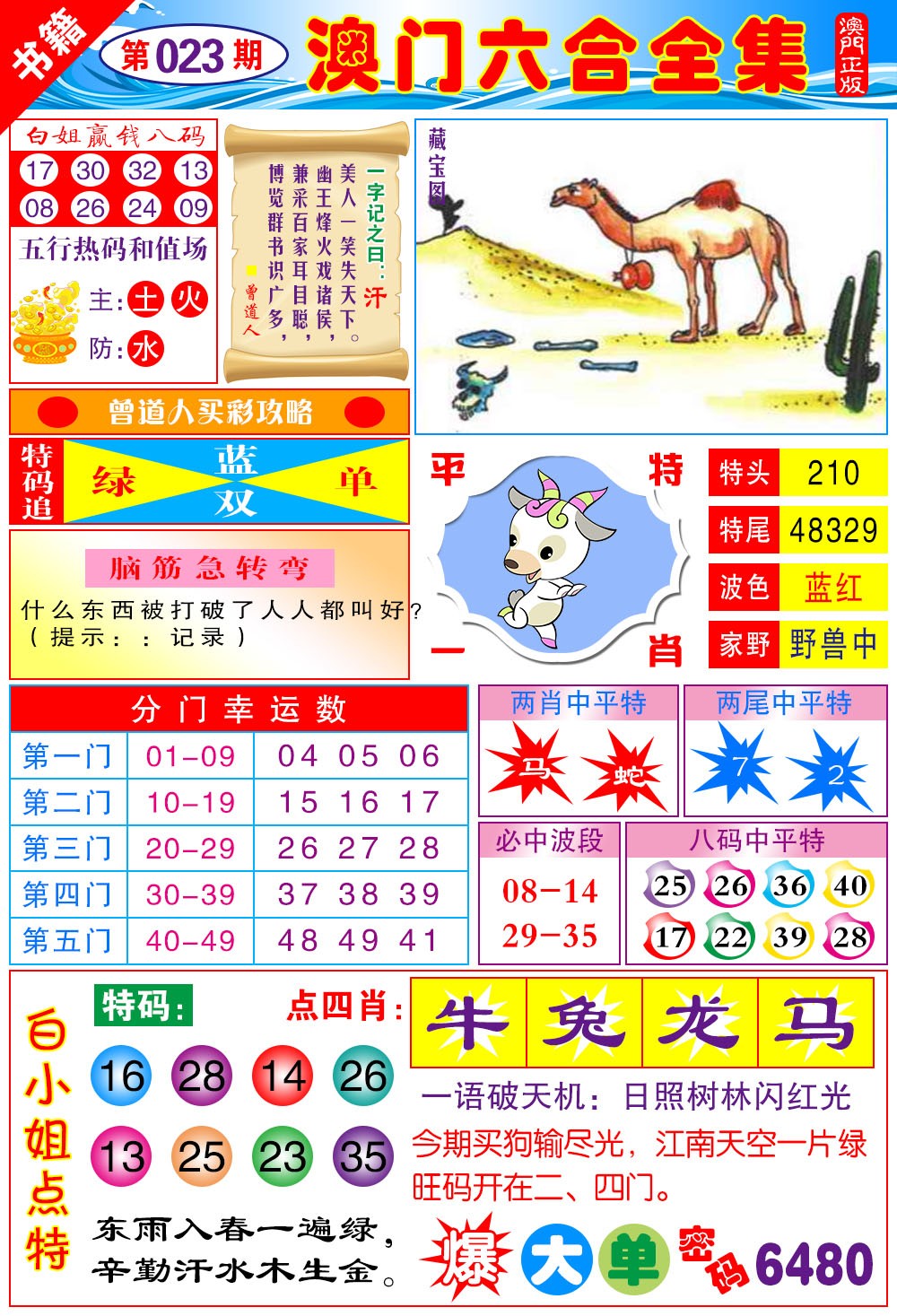 023期澳门全集六合[图]