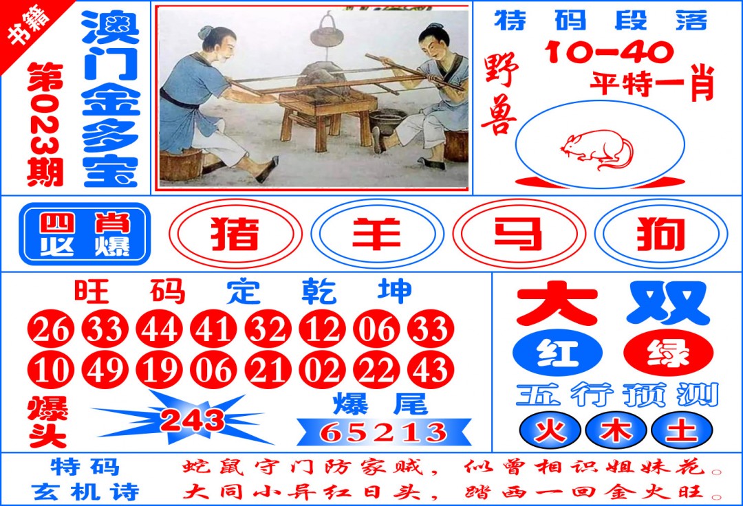 023期澳门金元宝[图]