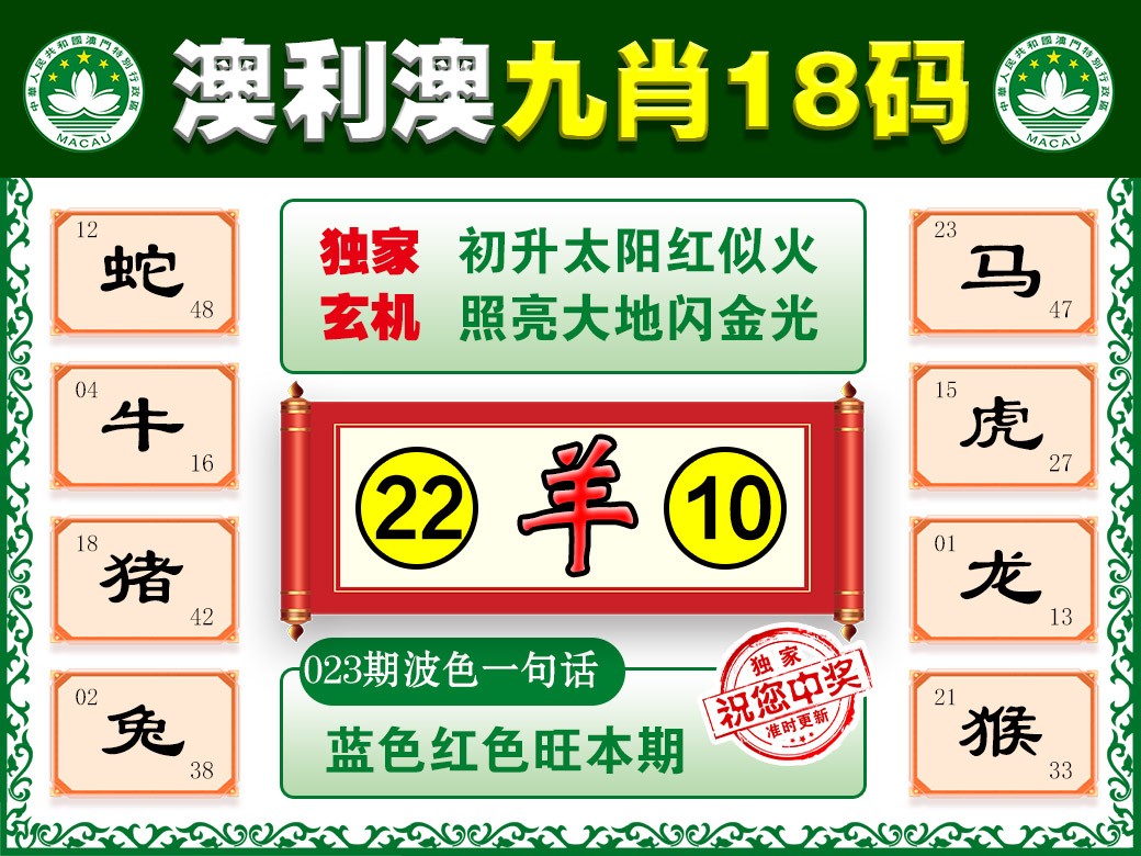 023期澳利澳九肖[图]