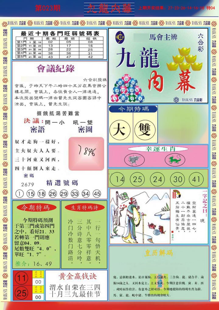 023期九龙内幕A[图]