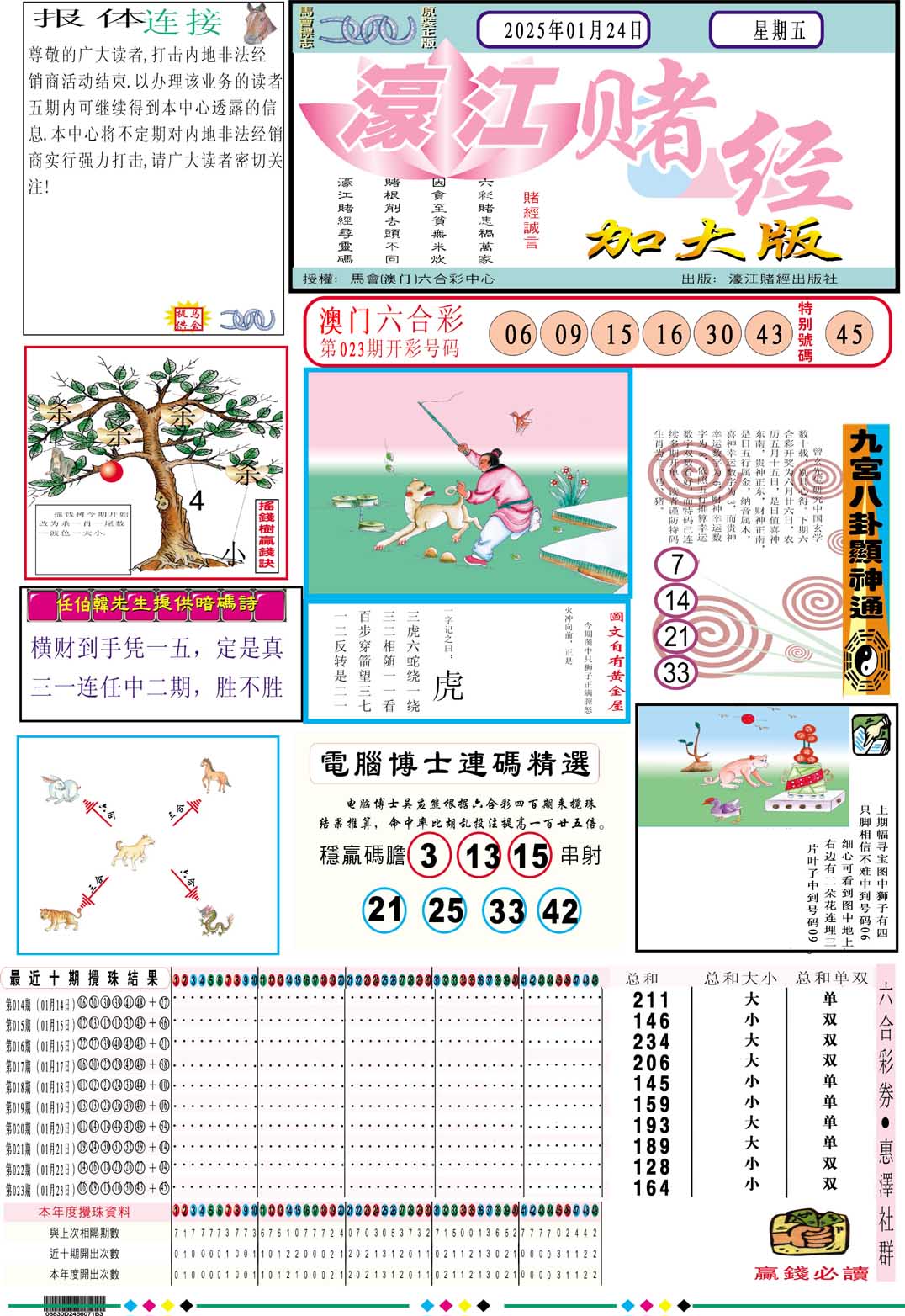 024期濠江赌经A加大版[图]