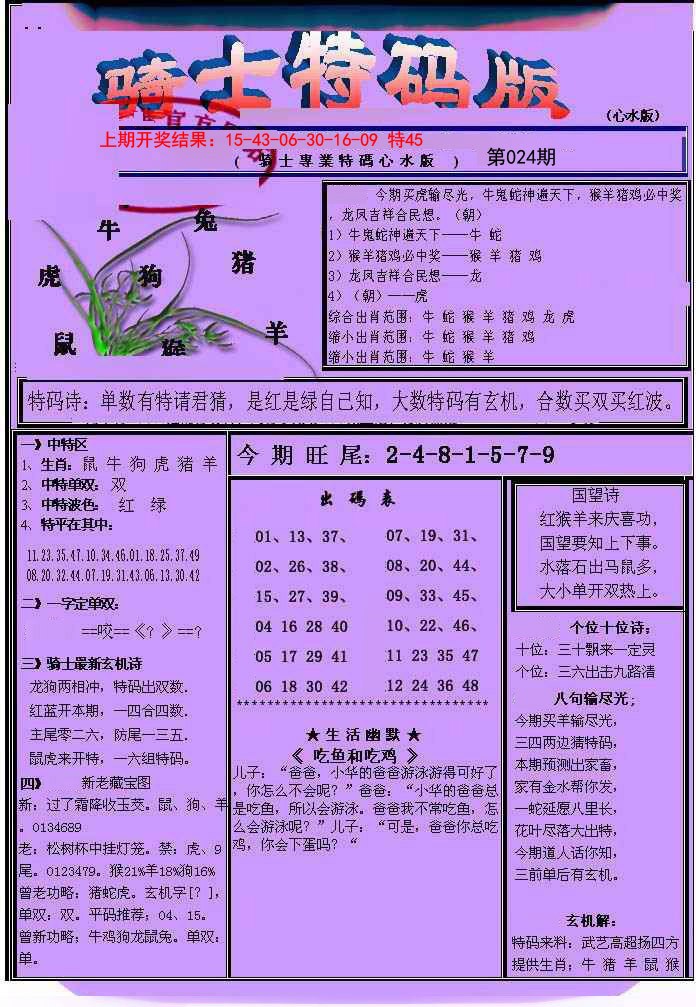 024期骑士特码版[图]