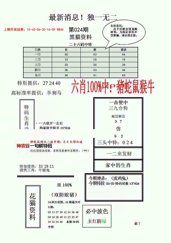 024期独一无二(正)[图]