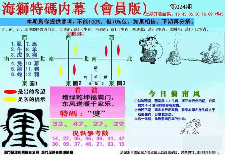 024期另版海狮特码内幕报[图]