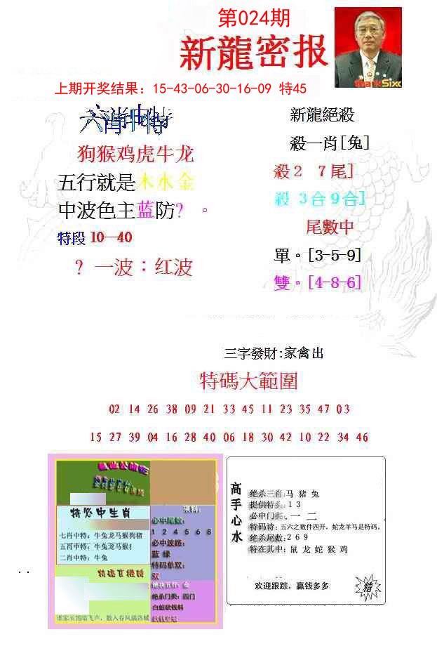024期新龙密报[图]