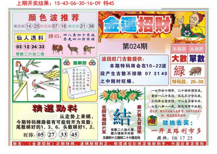 024期金运招财[图]