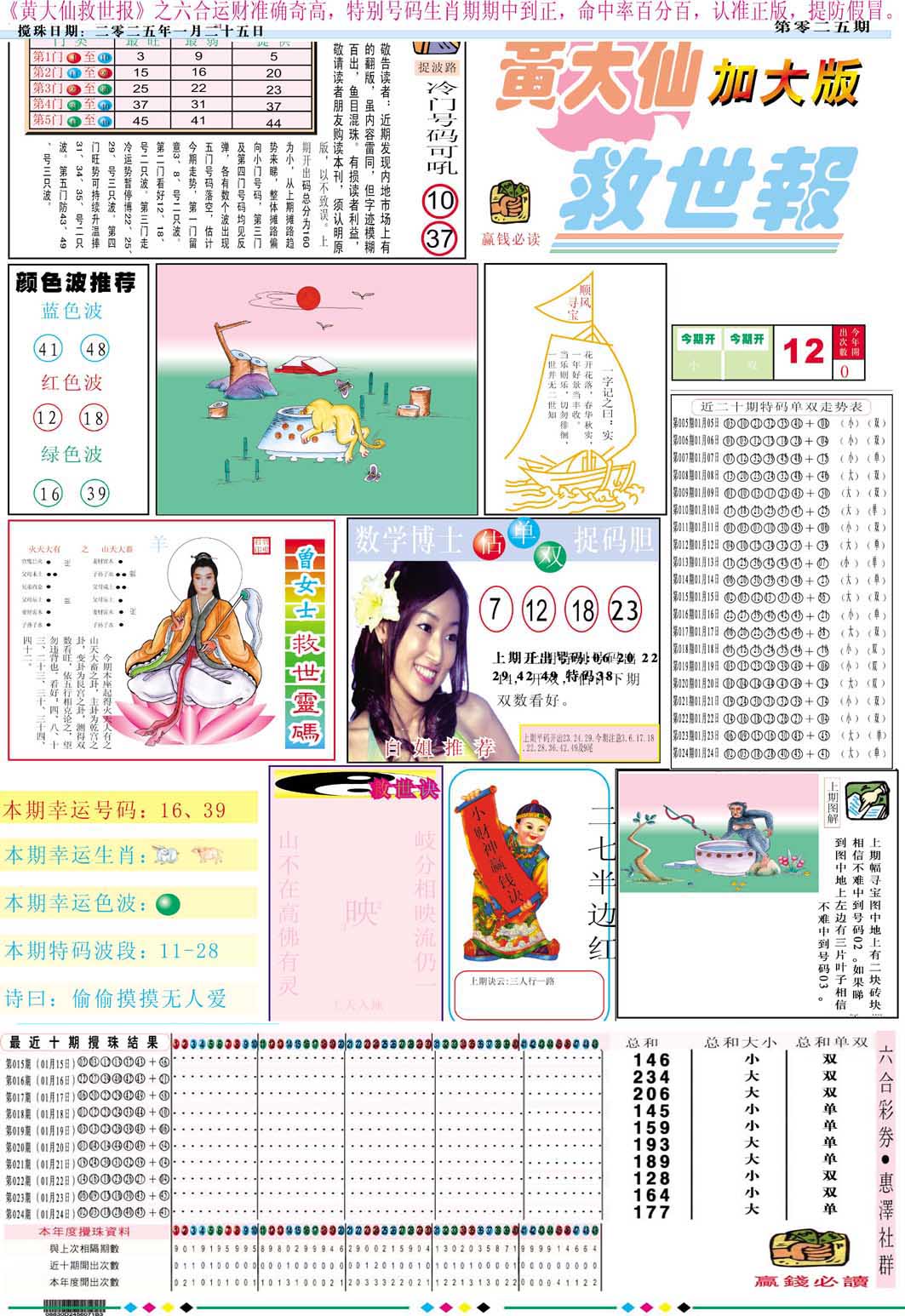025期黄大仙救世A加大版[图]