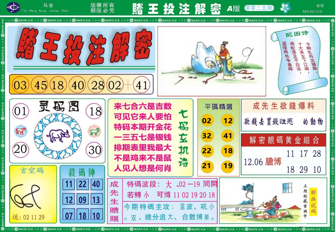 025期赌王投注解密[图]
