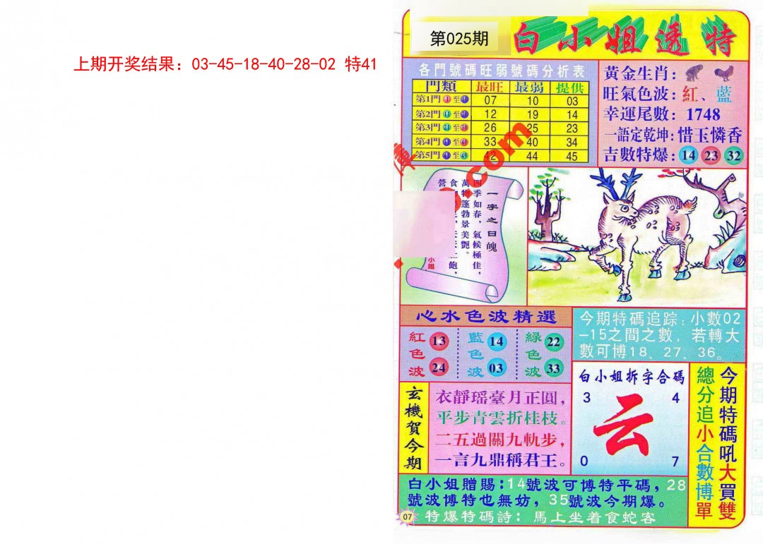 025期白小姐透特[图]