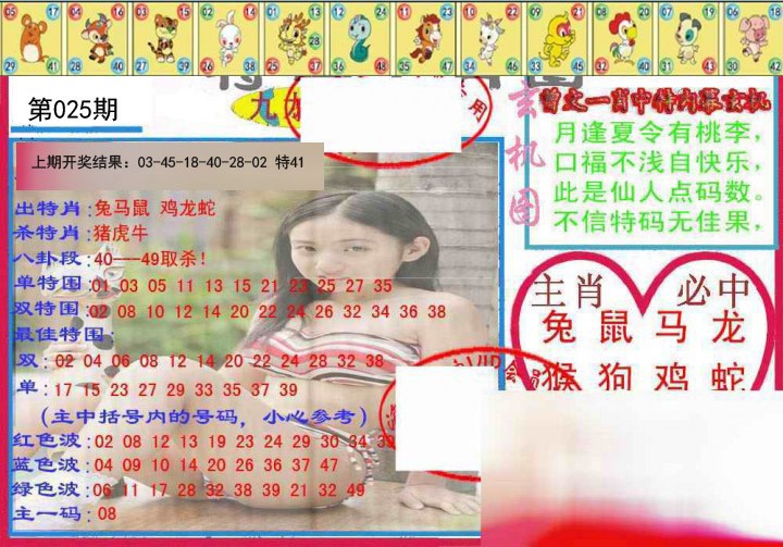025期特码生肖图[图]