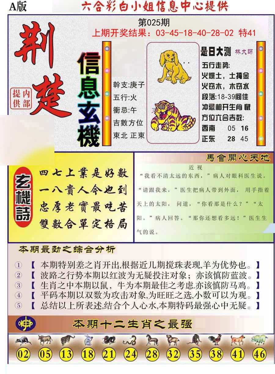 025期荆楚信息玄机A[图]