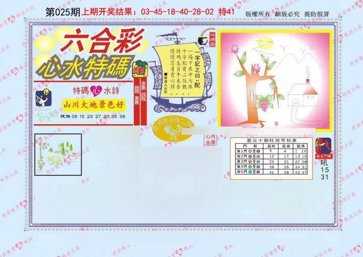 025期心水特码[图]
