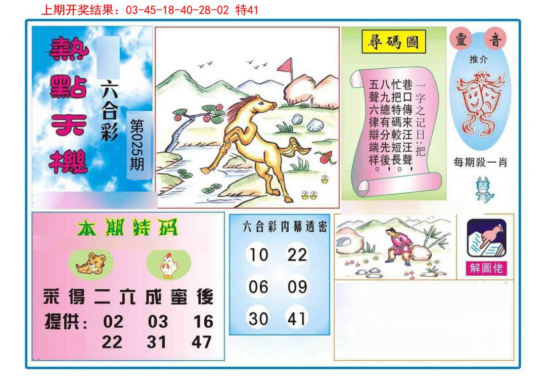 025期热点天机[图]