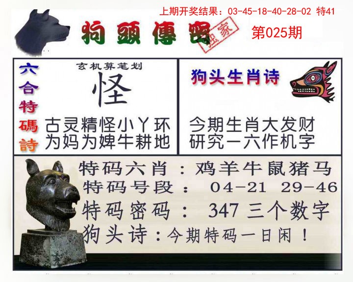 025期狗头传密[图]