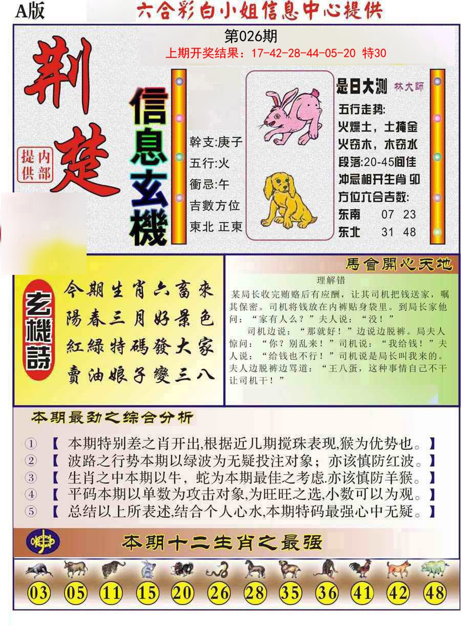 026期荆楚信息玄机A[图]