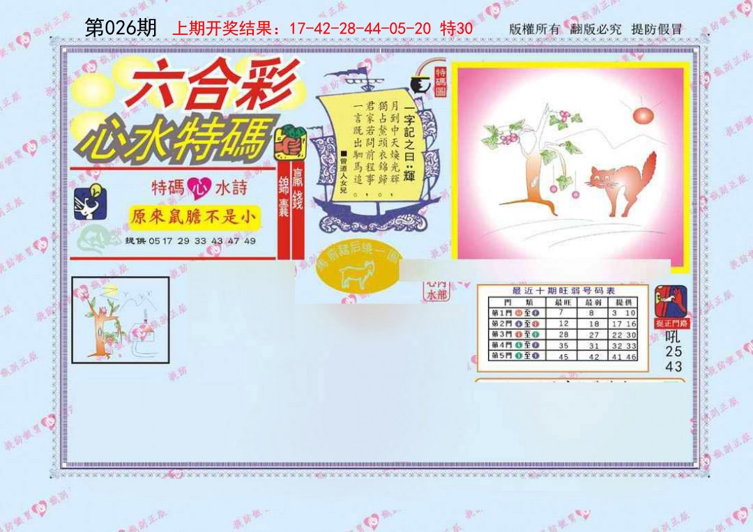 026期心水特码[图]