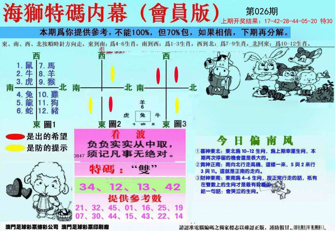 026期另版海狮特码内幕报[图]