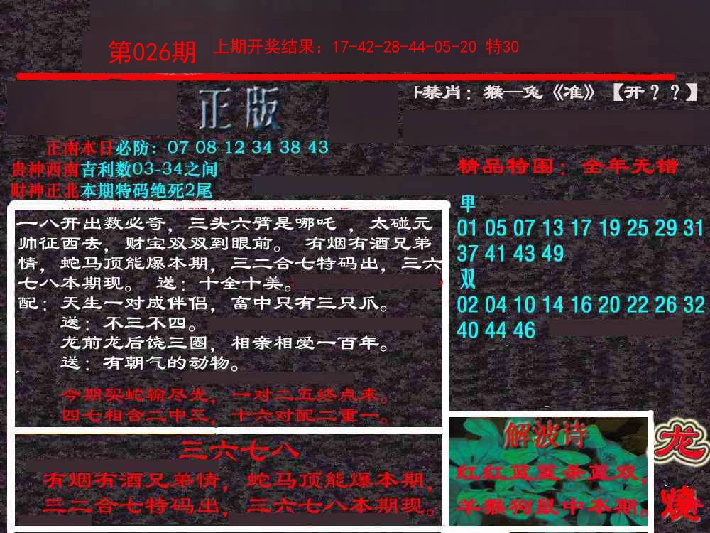 026期新港内幕[图]