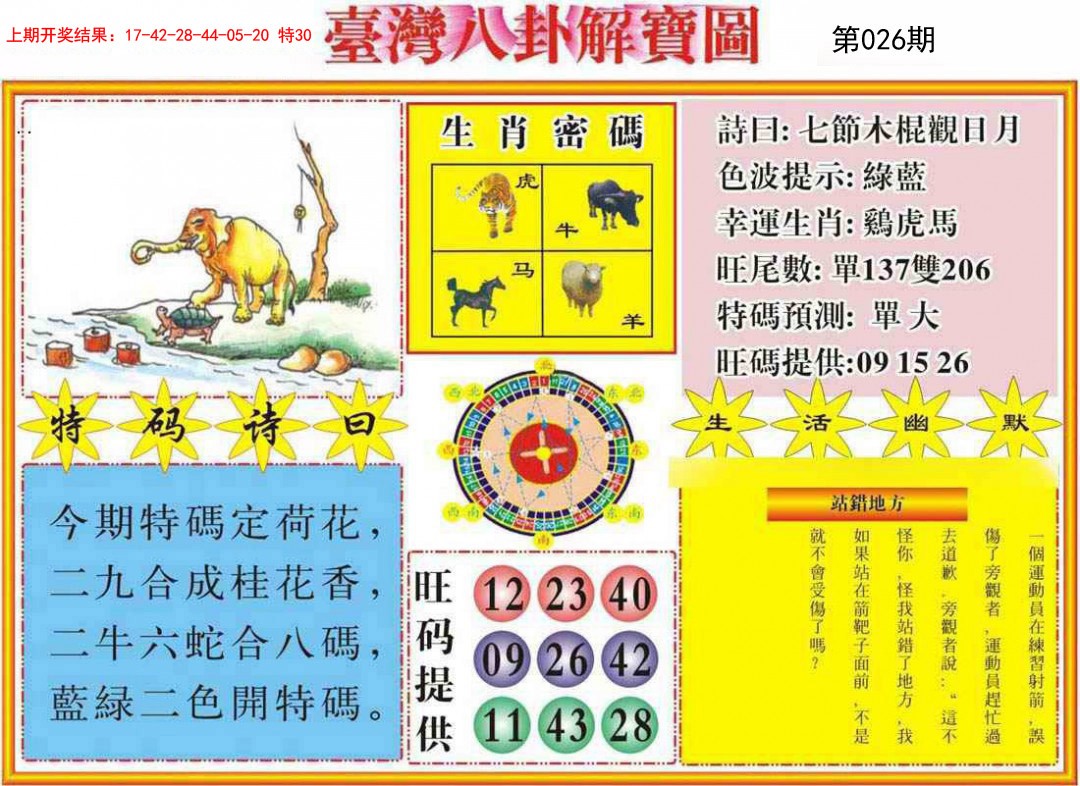 026期台湾八卦解宝图[图]