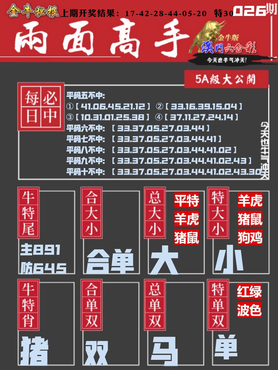 026期金牛两面高手[图]