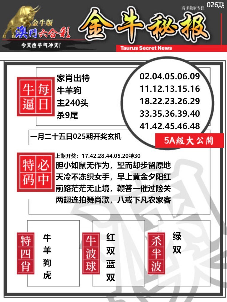 026期金牛秘报A[图]