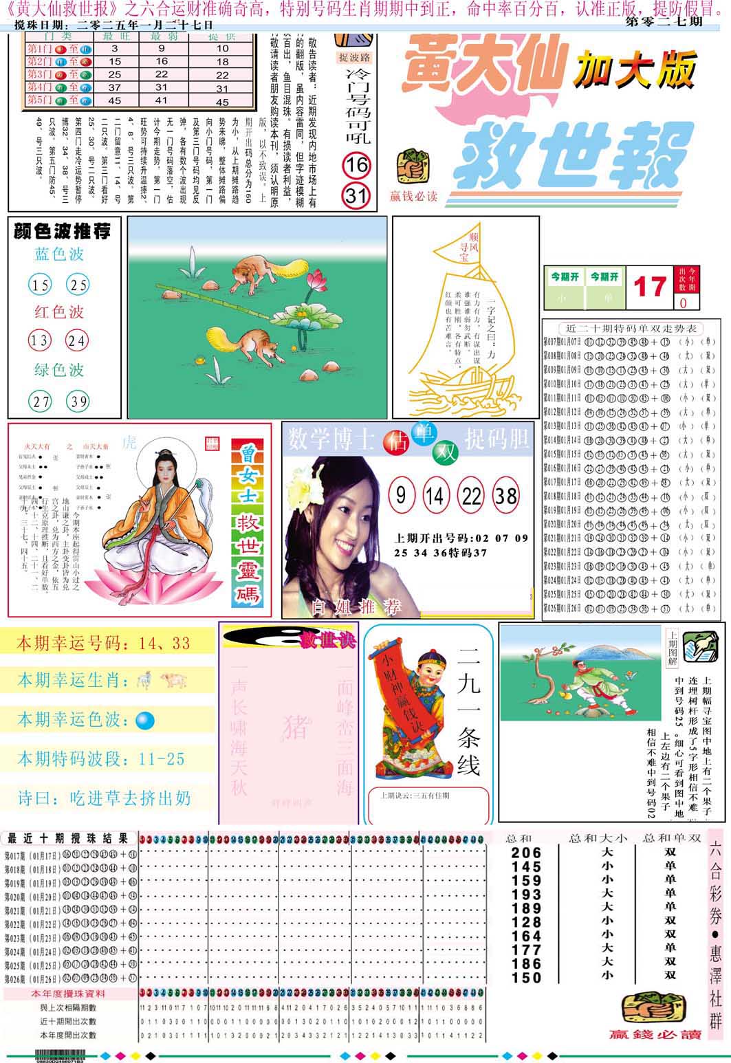 027期黄大仙救世A加大版[图]