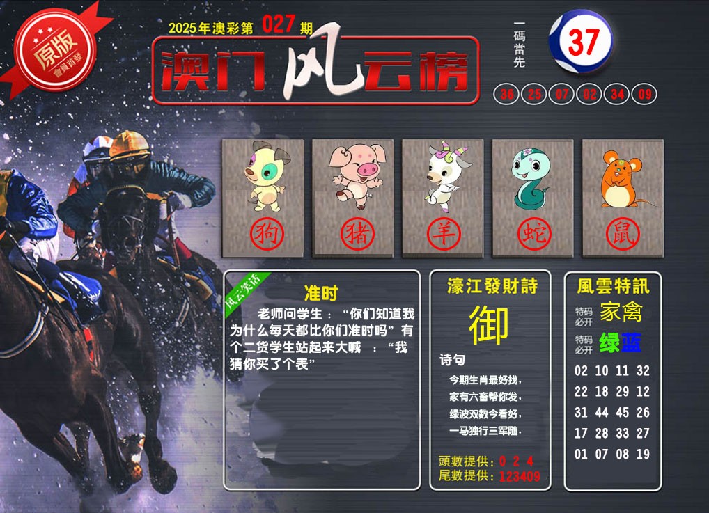 027期澳门风云榜[图]