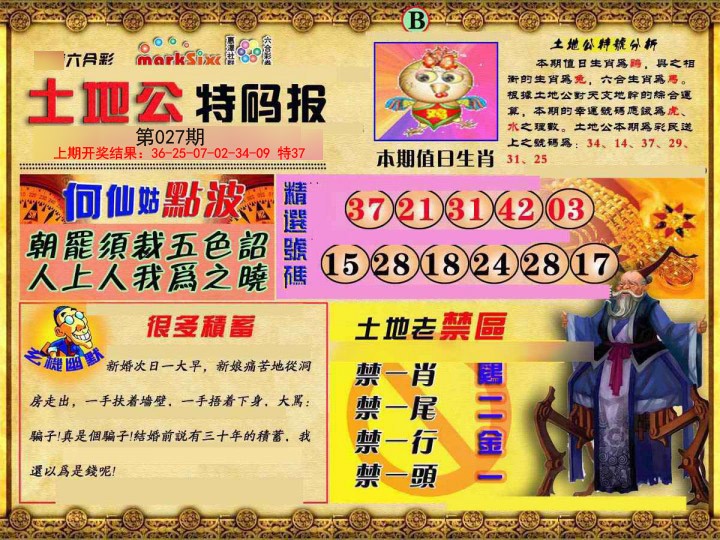 027期土地公特码报B[图]