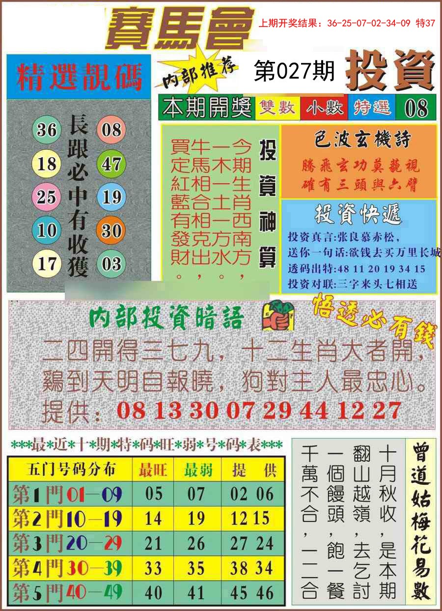 027期马会投资[图]