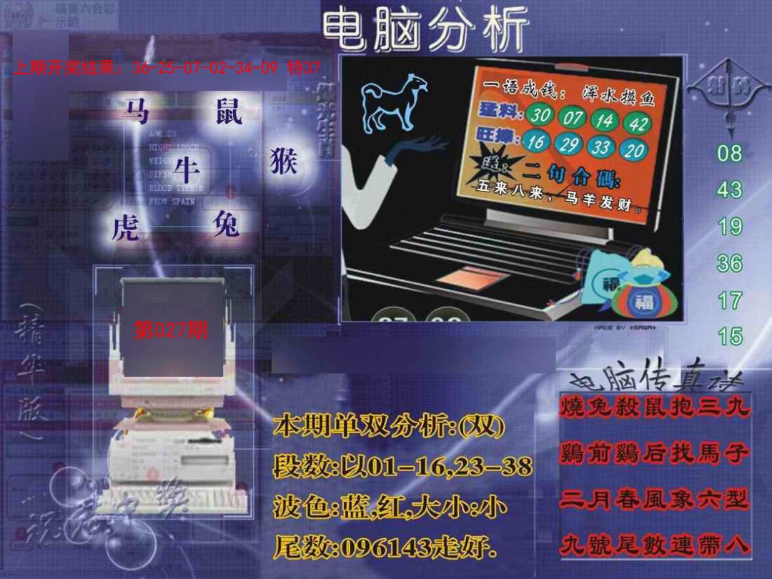 027期正版电脑分析贴士報[图]