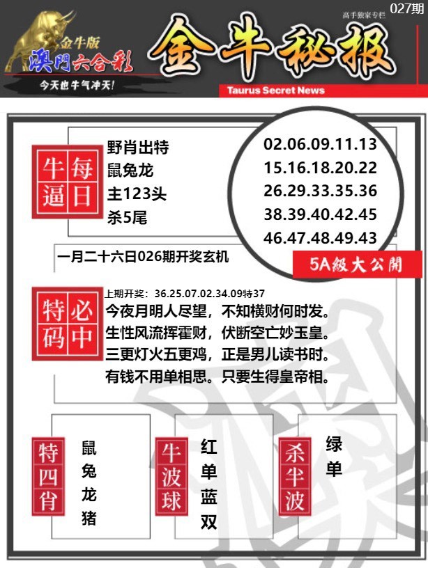 027期金牛秘报A[图]